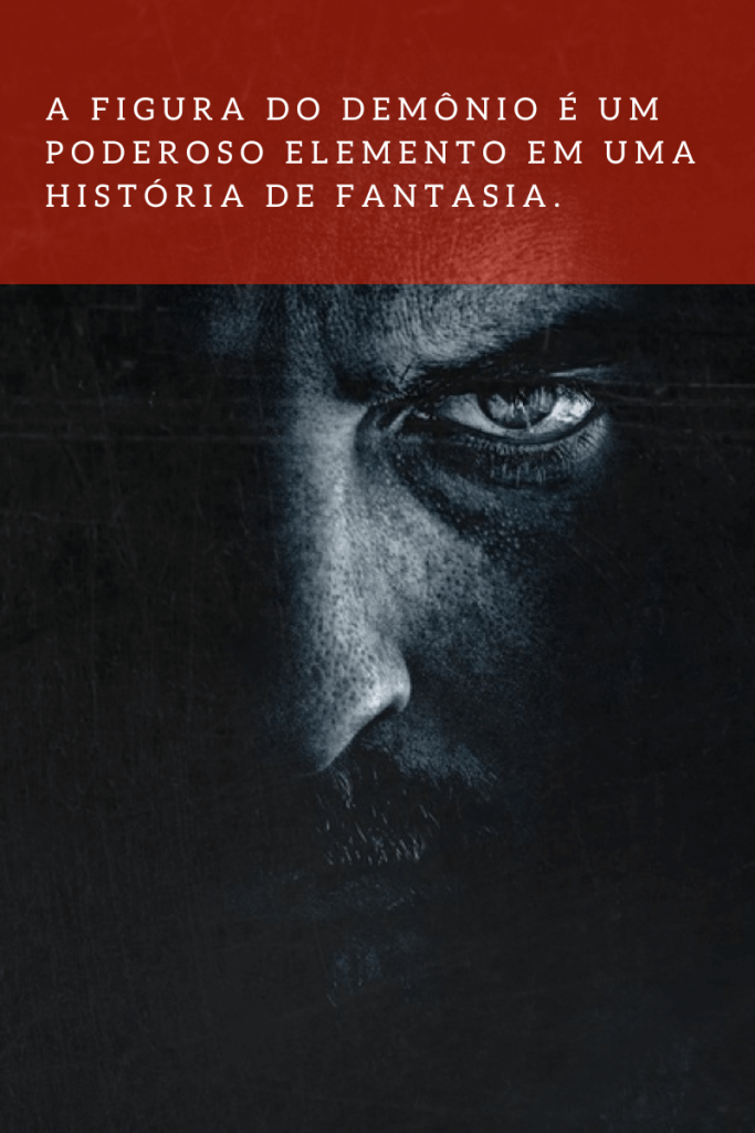 Olhar maldoso de um homem em preto e branco, representando a figura do demônio.